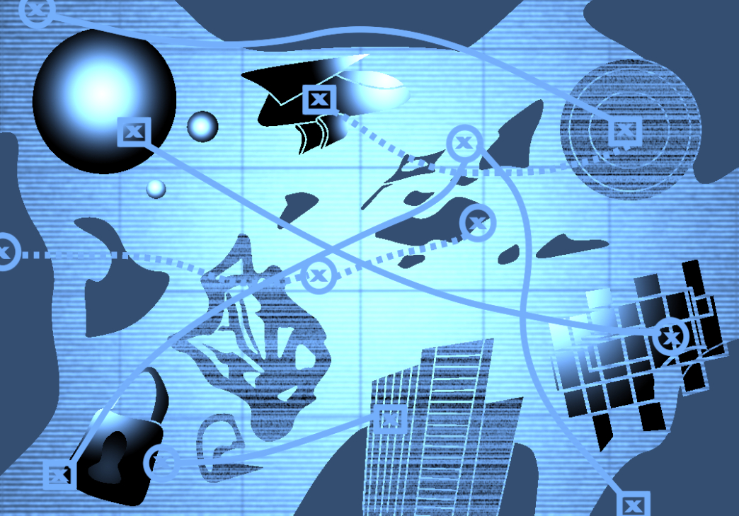 blue background cyberattack pirate map